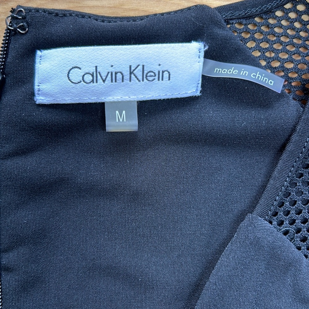 Calvin Klein Black Deep V-Neck Dress | Size Medium - Picture 6 of 7